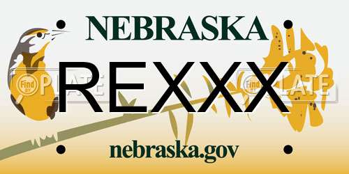 REXXX Nebraska License Plate