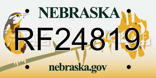 RF24819 Nebraska License Plate
