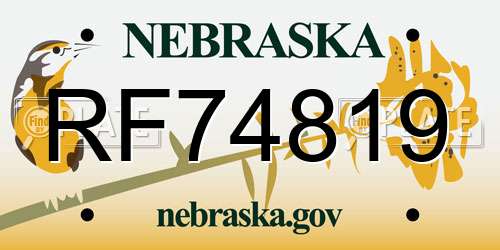 RF74819 Nebraska License Plate