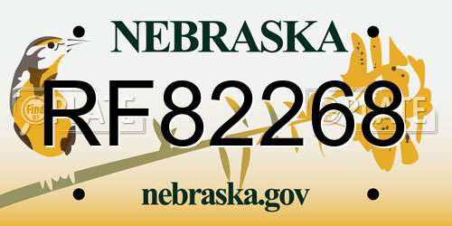 RF82268 Nebraska License Plate