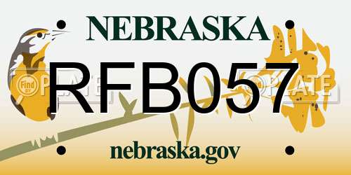 RFB057 Nebraska License Plate