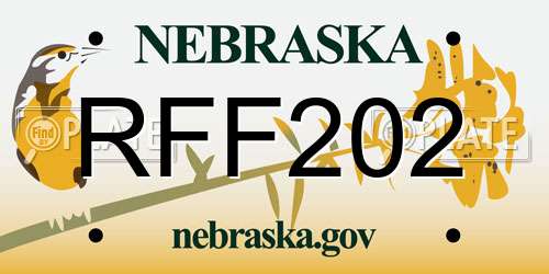 RFF202 Nebraska License Plate