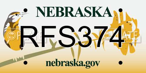 RFS374 Nebraska License Plate