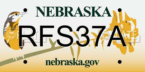 RFS37A Nebraska License Plate