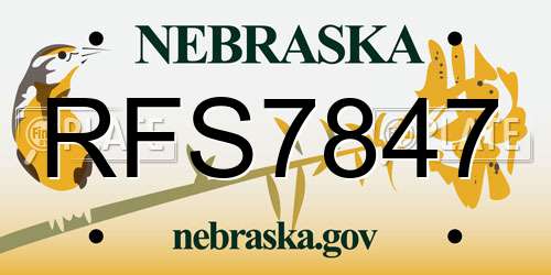 RFS7847 Nebraska License Plate