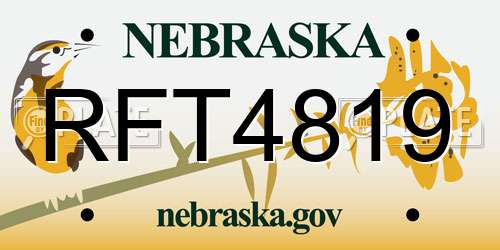 RFT4819 Nebraska License Plate