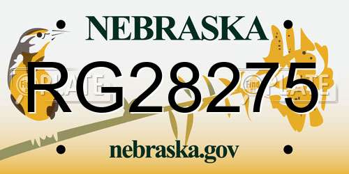 RG28275 Nebraska License Plate