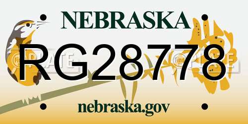 RG28778 Nebraska License Plate