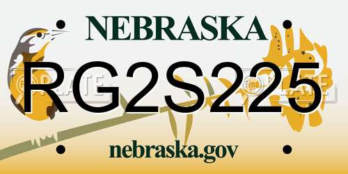 RG2S225 Nebraska License Plate