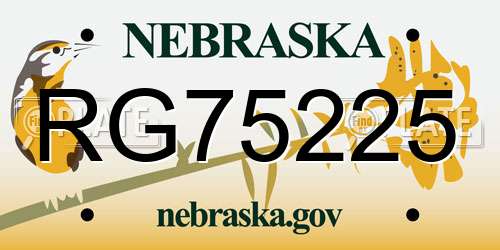 RG75225 Nebraska License Plate
