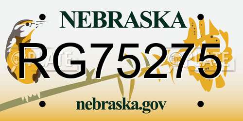 RG75275 Nebraska License Plate
