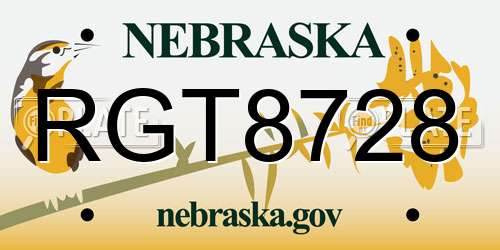 RGT8728 Nebraska License Plate