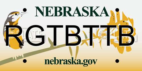 RGTBTTB Nebraska License Plate