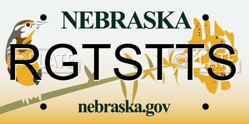RGTSTTS Nebraska License Plate