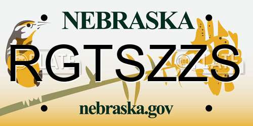 RGTSZZS Nebraska License Plate