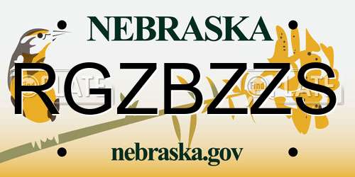 RGZBZZS Nebraska License Plate
