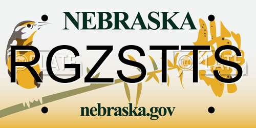 RGZSTTS Nebraska License Plate