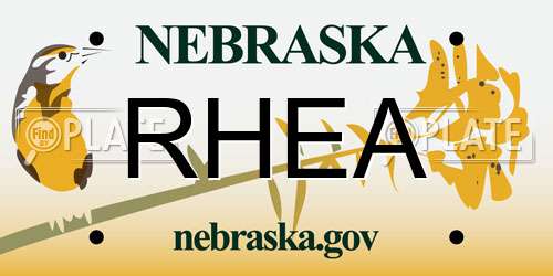 RHEA Nebraska License Plate