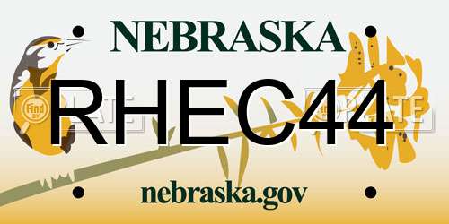 RHEC44 Nebraska License Plate