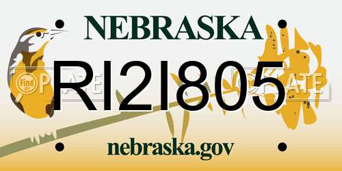 RI2I805 Nebraska License Plate