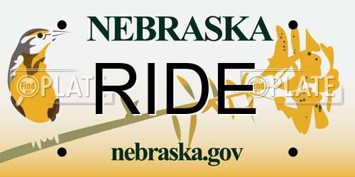 RIDE Nebraska License Plate