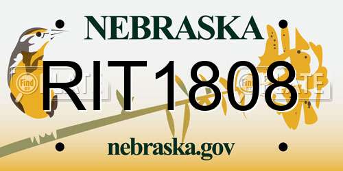 RIT1808 Nebraska License Plate