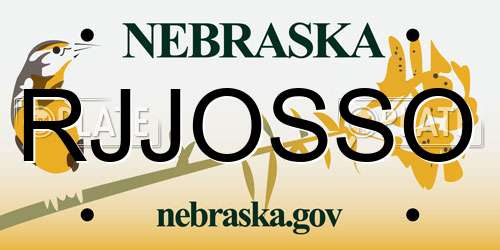 RJJOSSO Nebraska License Plate