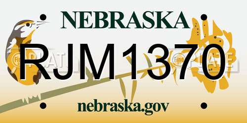 RJM1370 Nebraska License Plate