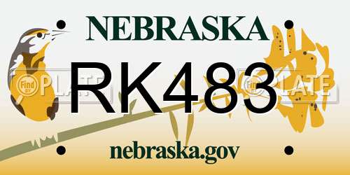 RK483 Nebraska License Plate