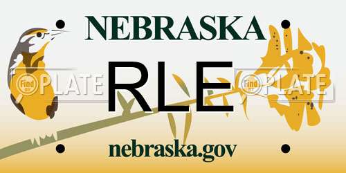 RLE Nebraska License Plate