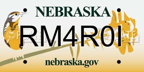 RM4R0I Nebraska License Plate