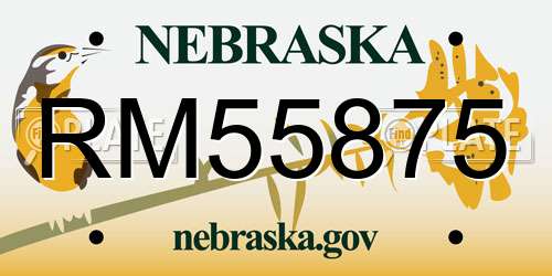 RM55875 Nebraska License Plate
