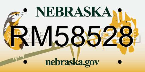 RM58528 Nebraska License Plate