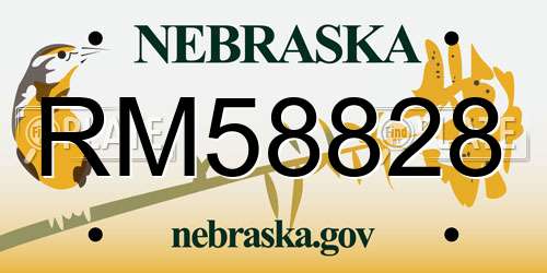 RM58828 Nebraska License Plate