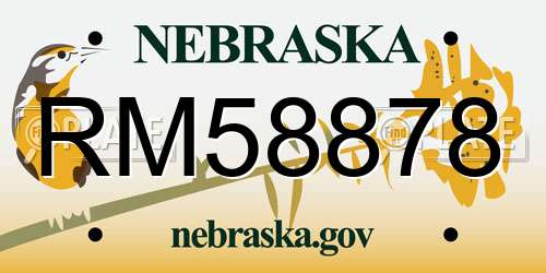 RM58878 Nebraska License Plate