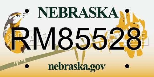 RM85528 Nebraska License Plate