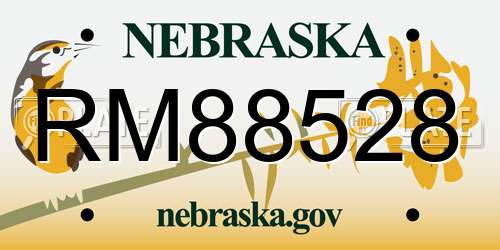 RM88528 Nebraska License Plate