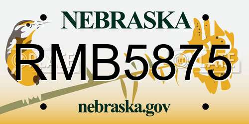 RMB5875 Nebraska License Plate