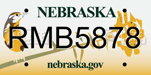 RMB5878 Nebraska License Plate