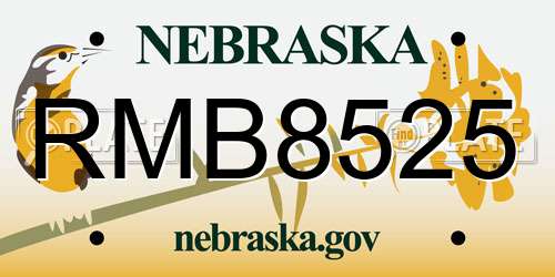 RMB8525 Nebraska License Plate