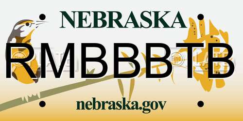 RMBBBTB Nebraska License Plate
