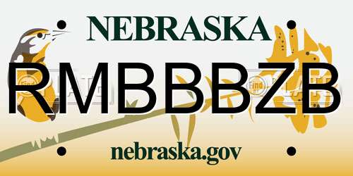 RMBBBZB Nebraska License Plate