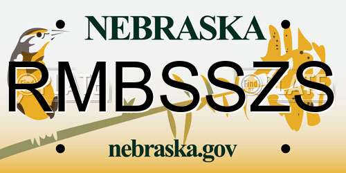 RMBSSZS Nebraska License Plate