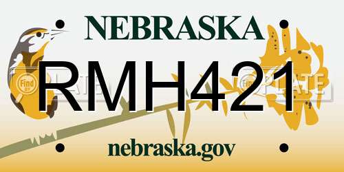 RMH421 Nebraska License Plate