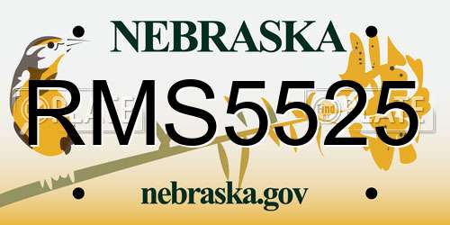 RMS5525 Nebraska License Plate
