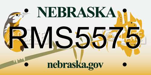 RMS5575 Nebraska License Plate