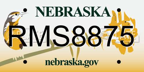 RMS8875 Nebraska License Plate