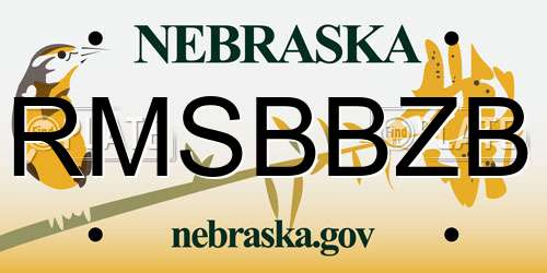 RMSBBZB Nebraska License Plate