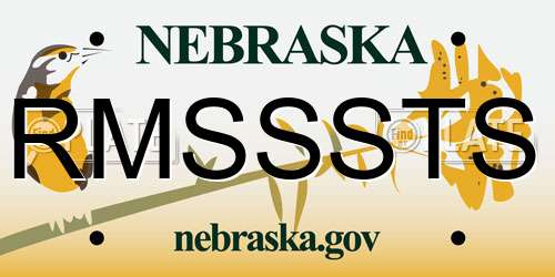 RMSSSTS Nebraska License Plate