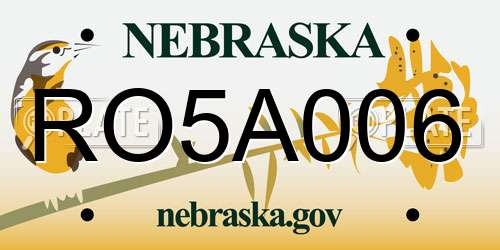 RO5A006 Nebraska License Plate